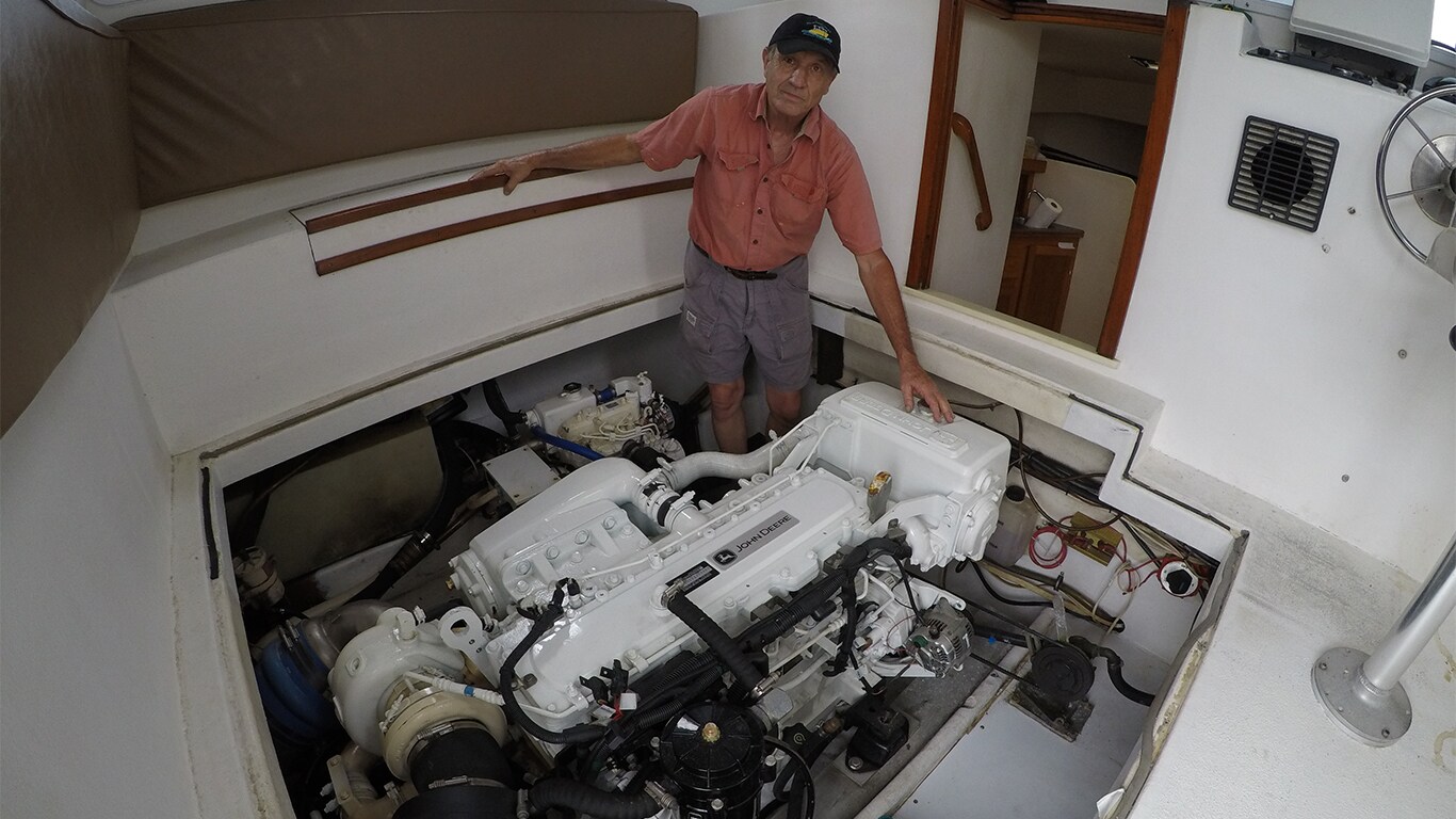 Moteur marin John Deere alimentant le nouveau bateau nolisé Yankee Star